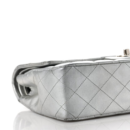 Chanel Metallic Lambskin Quilted Medium Double Flap Silver 8 of 9