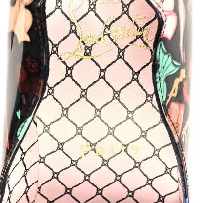 Christian Louboutin Patent Bored Lin Resille Hot Chick 100 Pumps 35.5 Black Multicolor 8 of 8