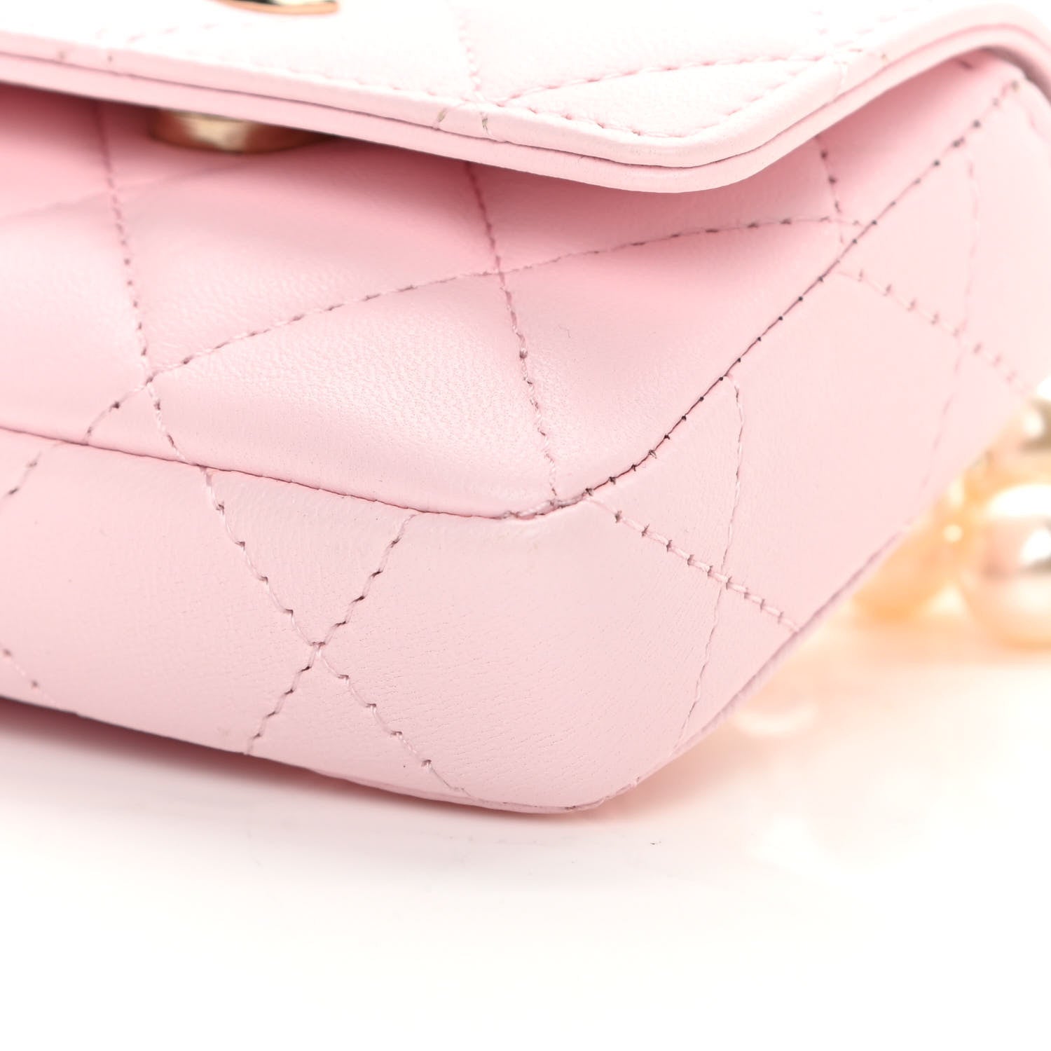 Chanel Lambskin Quilted Pearl Chain Belt Bag Light Pink 11 of 13
