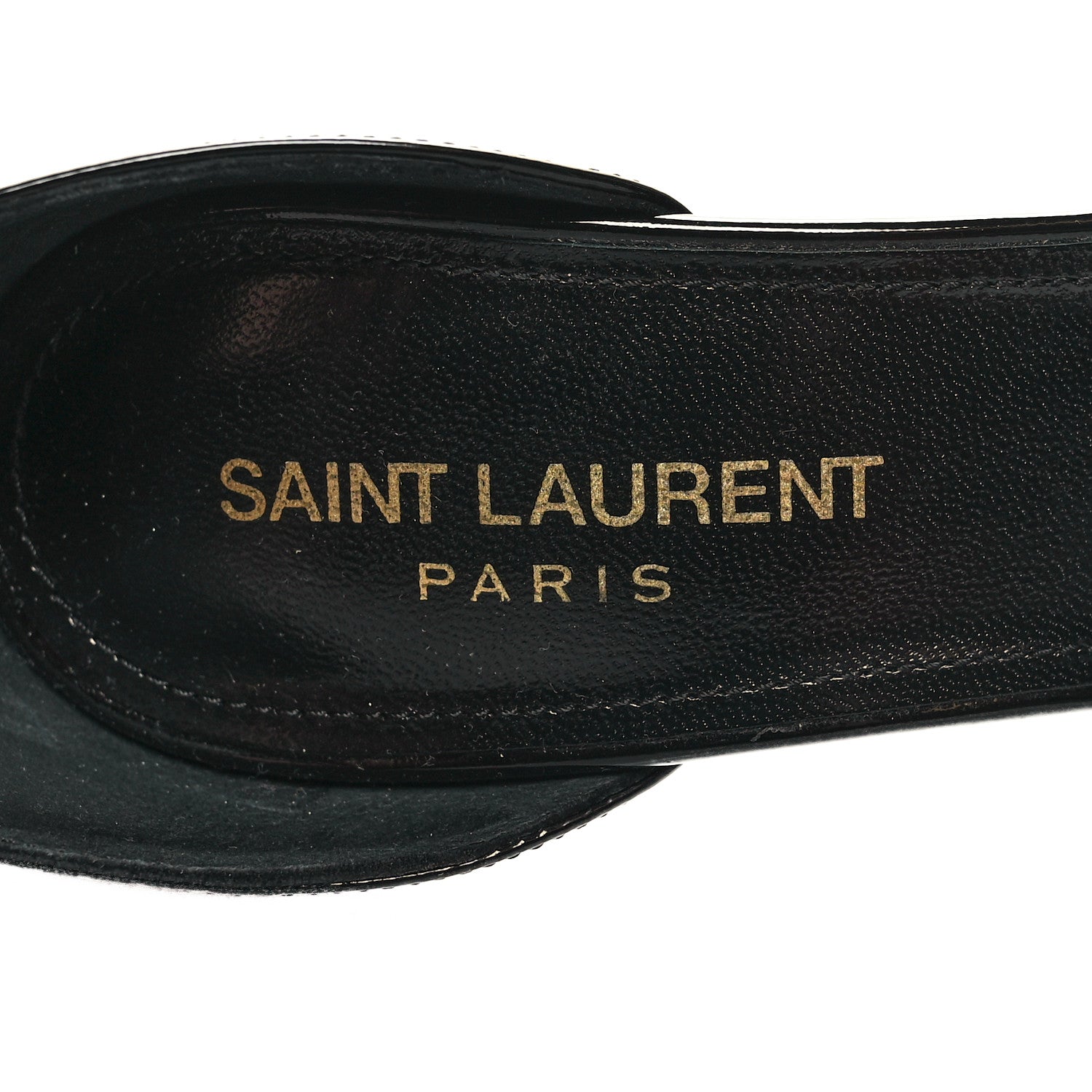 Saint Laurent Patent Calfskin Amber 105 Ankle Strap Sandals 36 Black 8 of 8