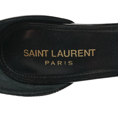 Saint Laurent Patent Calfskin Amber 105 Ankle Strap Sandals 36 Black 8 of 8