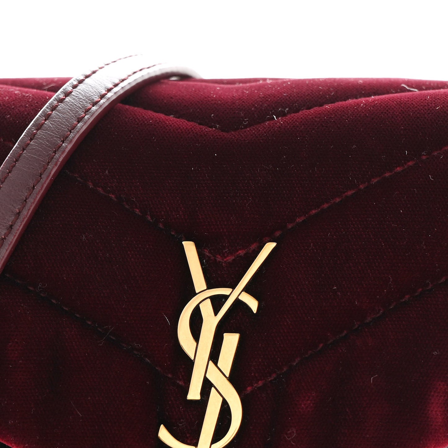 Velvet Y Quilted Monogram Toy Loulou Crossbody Bag French Burgundy