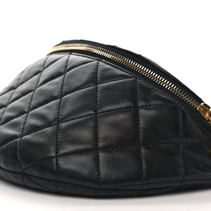 Chanel Lambskin Pearl Quilted CC Belt Bag Black 8 of 8