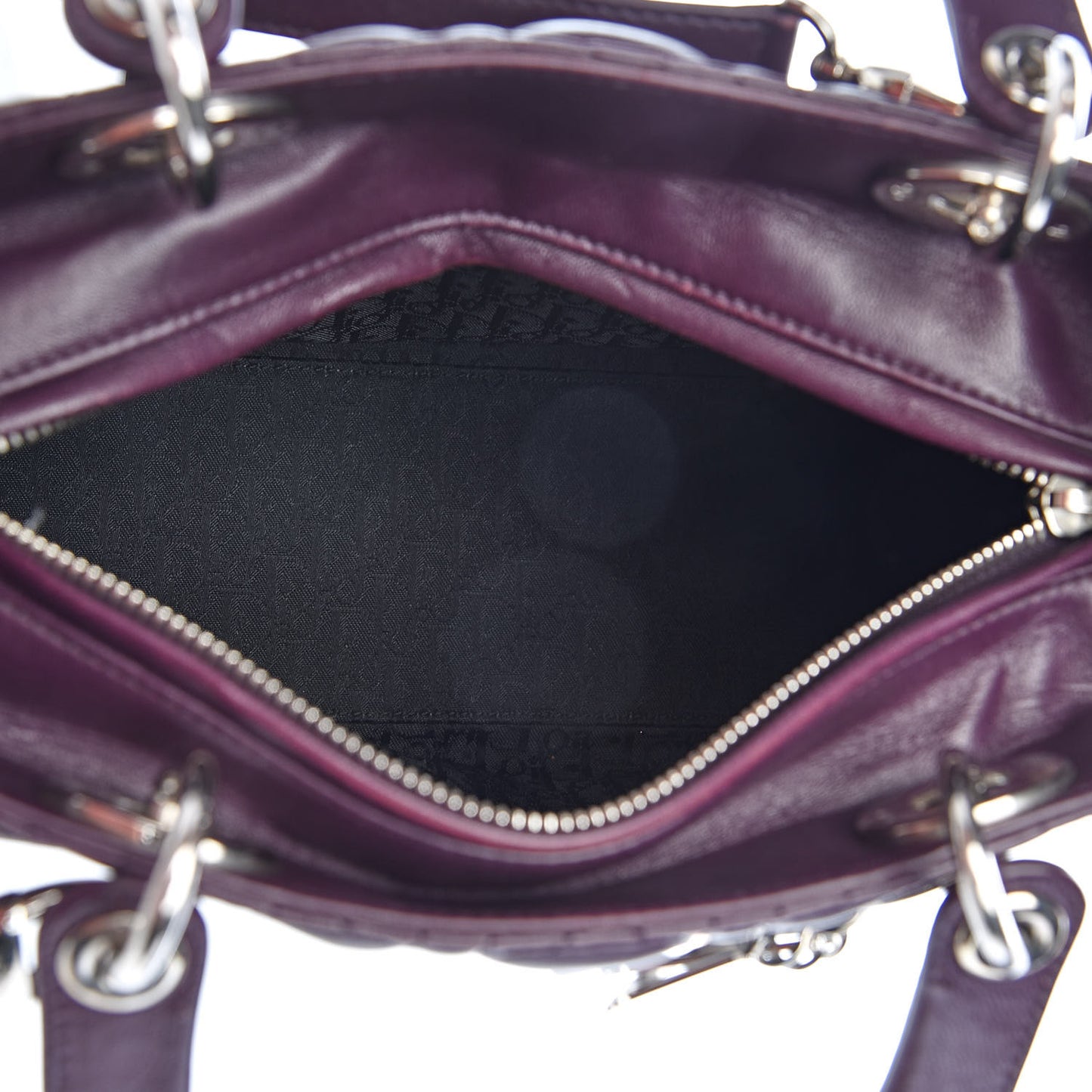 Lambskin Cannage Medium Lady Dior Purple