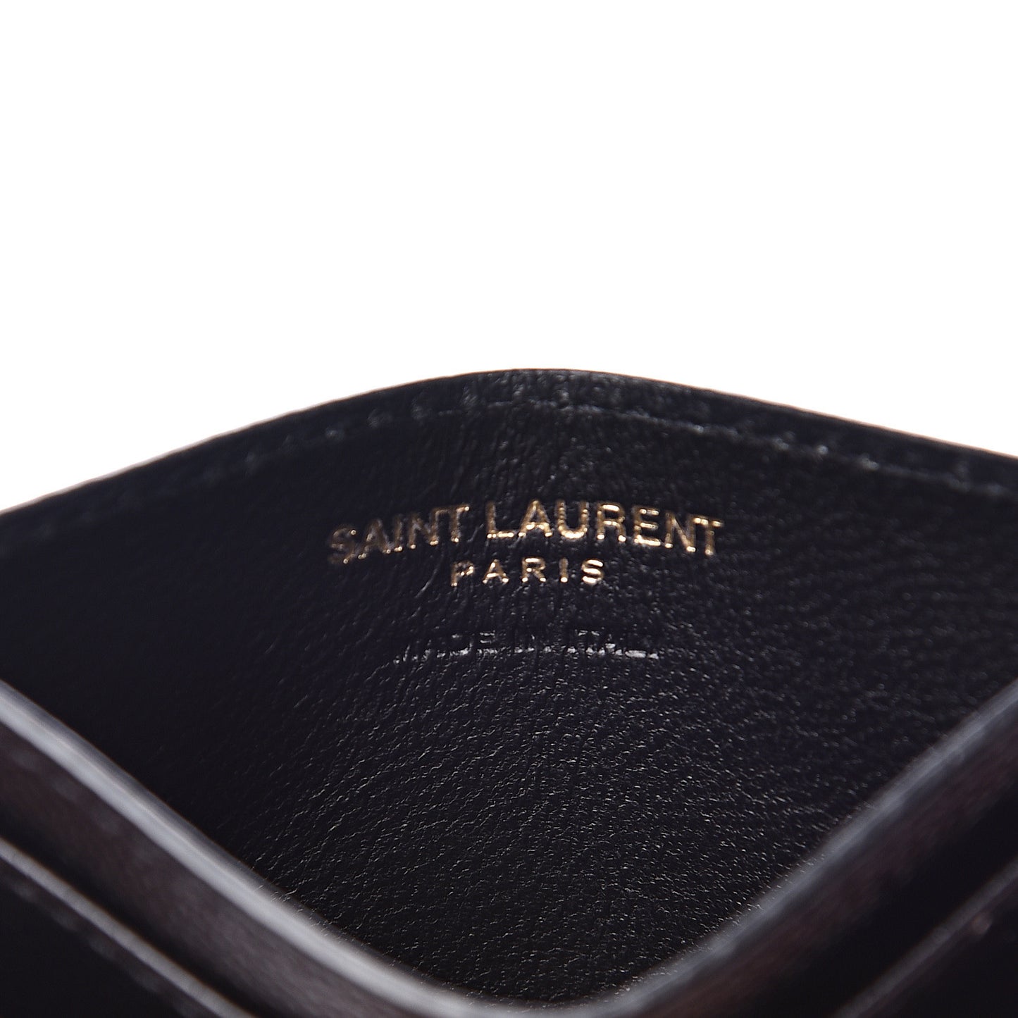 Grain De Poudre Matelasse Chevron Monogram Credit Card Case Black