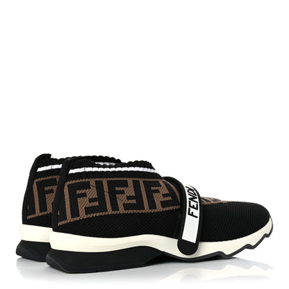 Fendi Stretch Yarn FF Stiff Band Rockoko Sneakers 41 Black White Tobacco 4 of 9