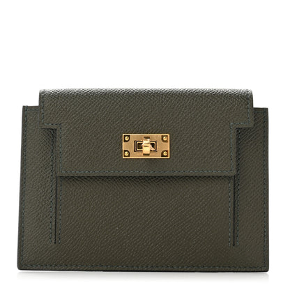 Hermes Epsom Kelly Pocket Compact Wallet Vert De Gris 1 of 8