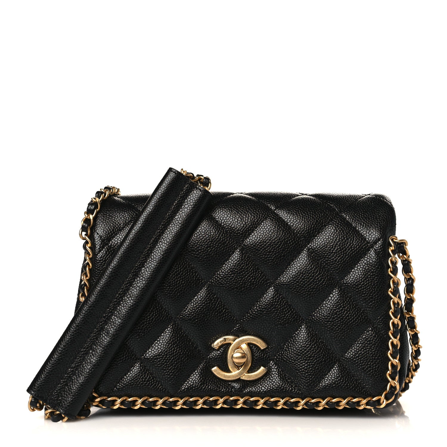 Chanel Caviar Quilted Mini Never Ending Chain Flap Black 1 of 9