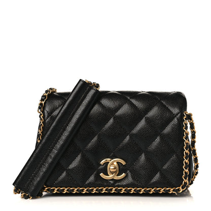 Chanel Caviar Quilted Mini Never Ending Chain Flap Black 1 of 9