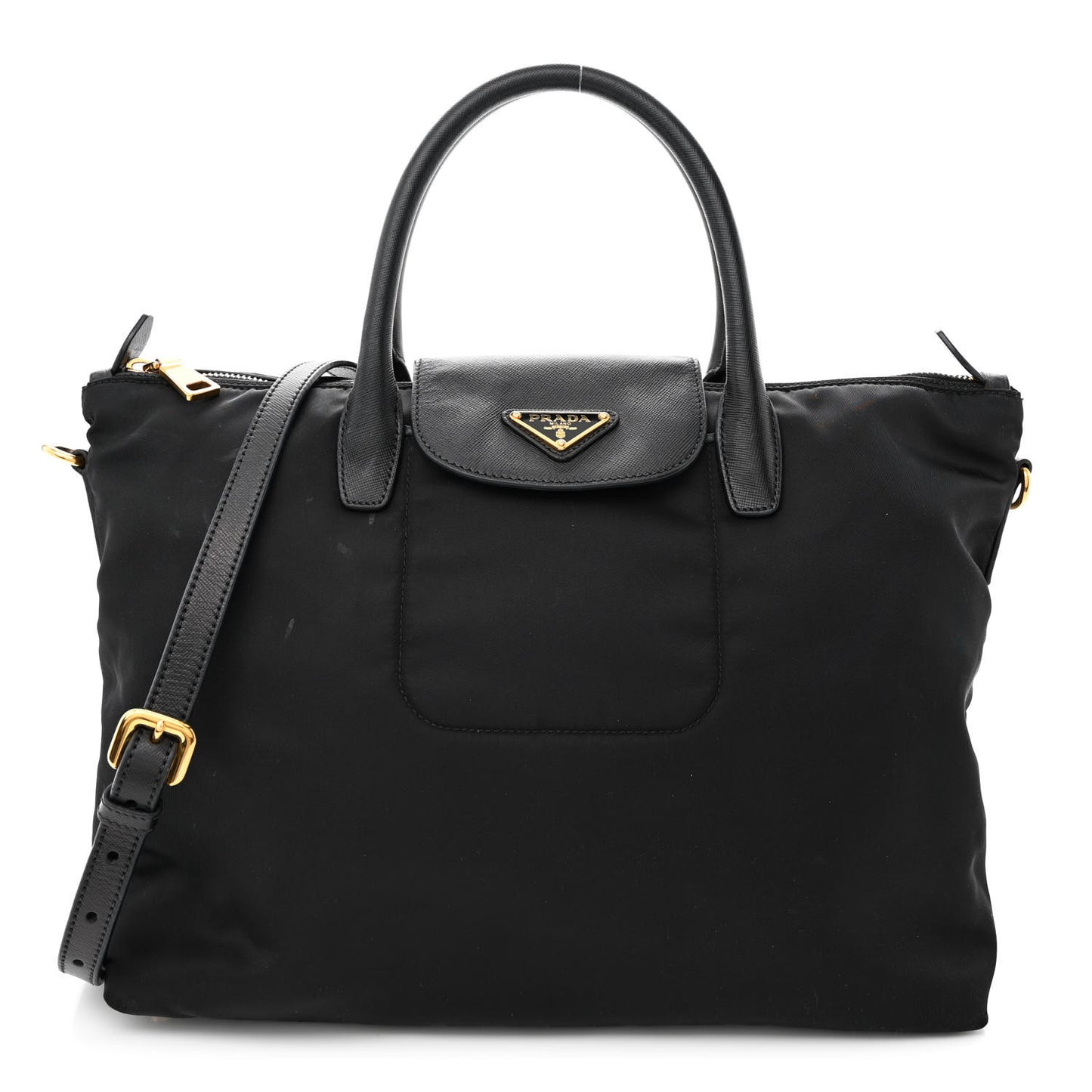 Tessuto Nylon Saffiano Tote Black