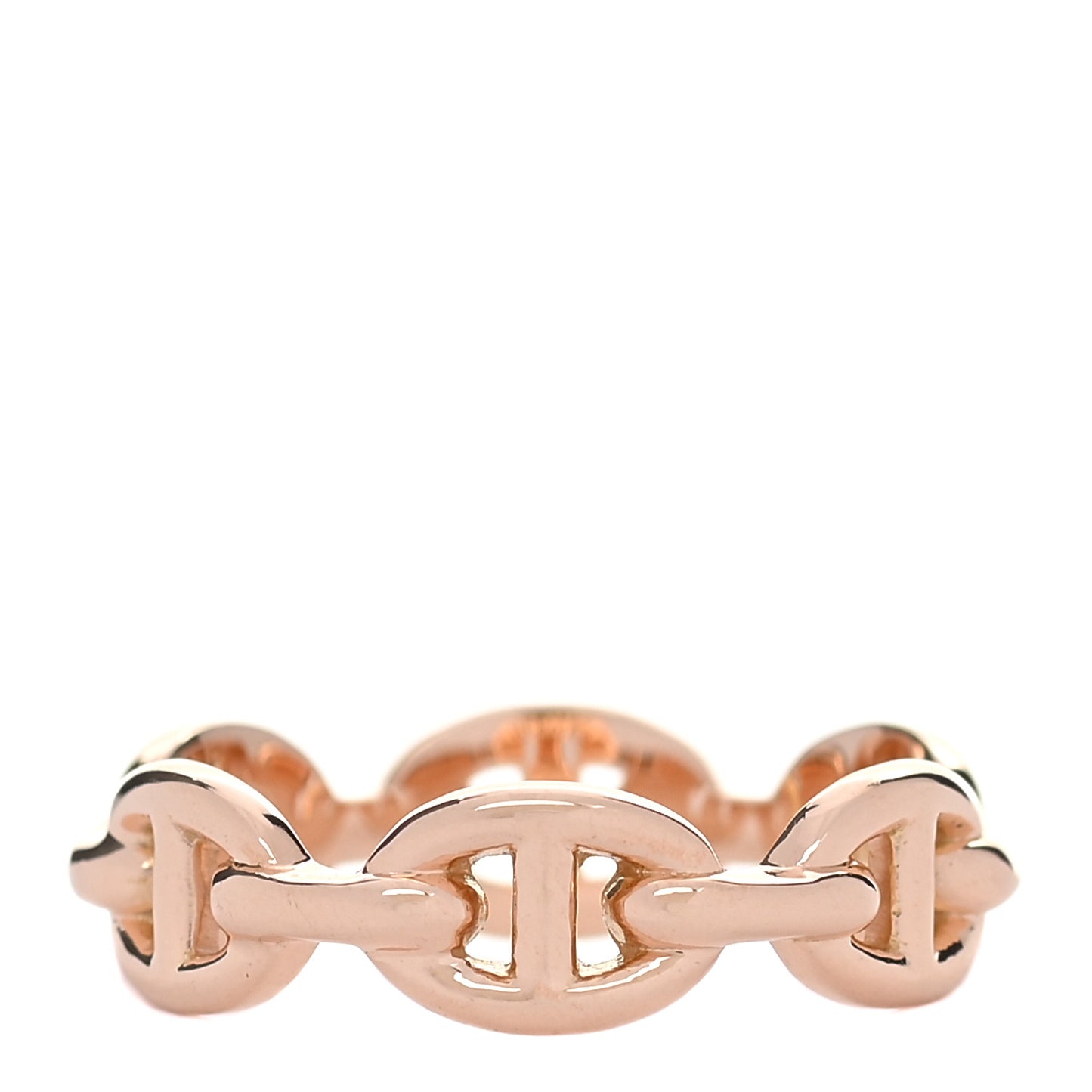 18K Rose Gold PM Chaine D'Ancre Enchainee Ring 55 7.25