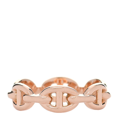 Hermes 18K Rose Gold PM Chaine D'Ancre Enchainee Ring 55 7.25 3 of 6