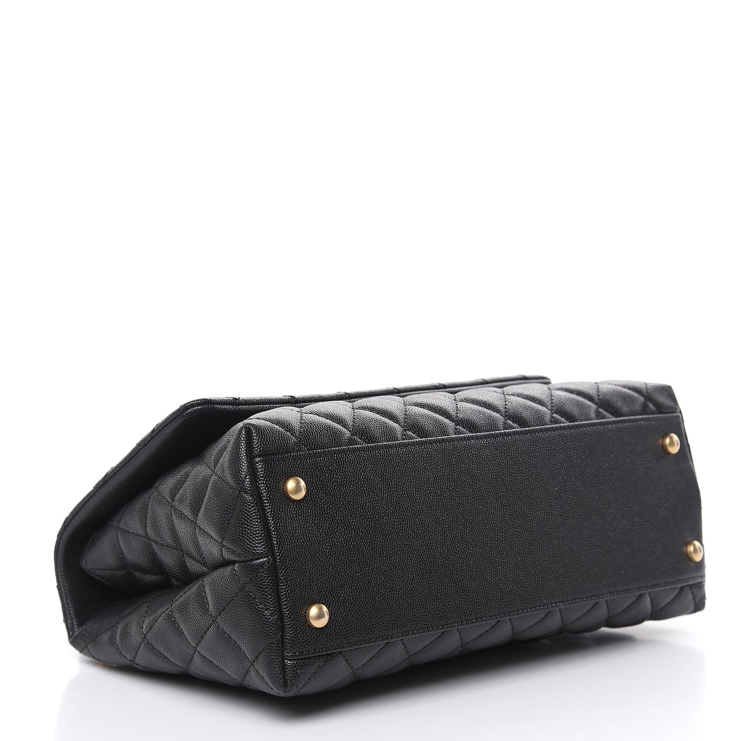 Caviar Quilted Small Coco Handle Flap Black