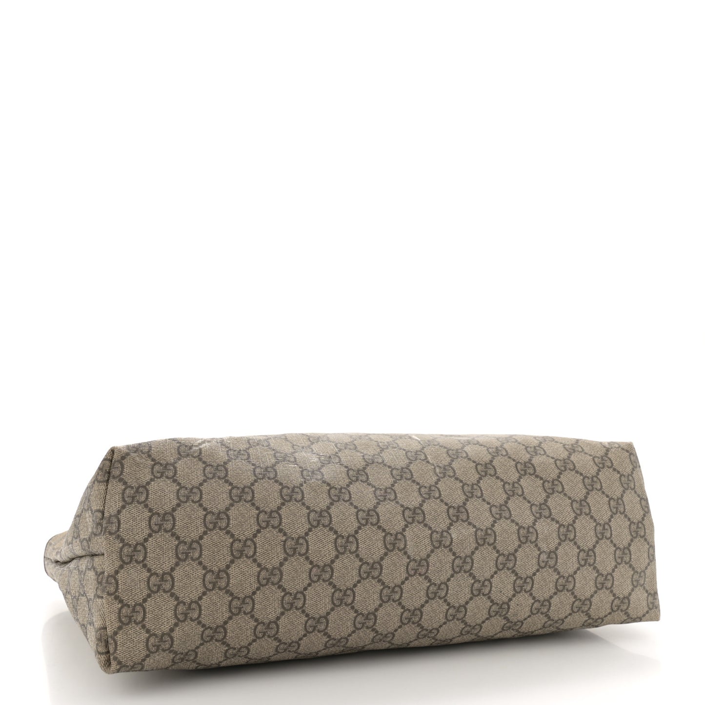 GG Supreme Monogram Medium Zippered Shopping Tote Dark Brown