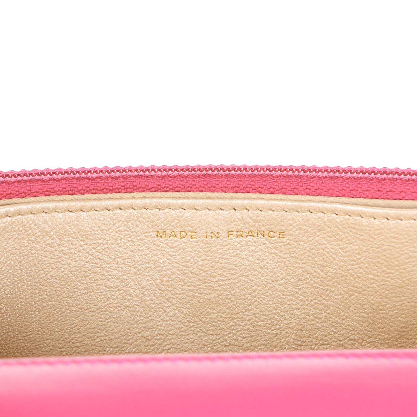 Lambskin Camellia Embossed Wallet On Chain WOC Pink