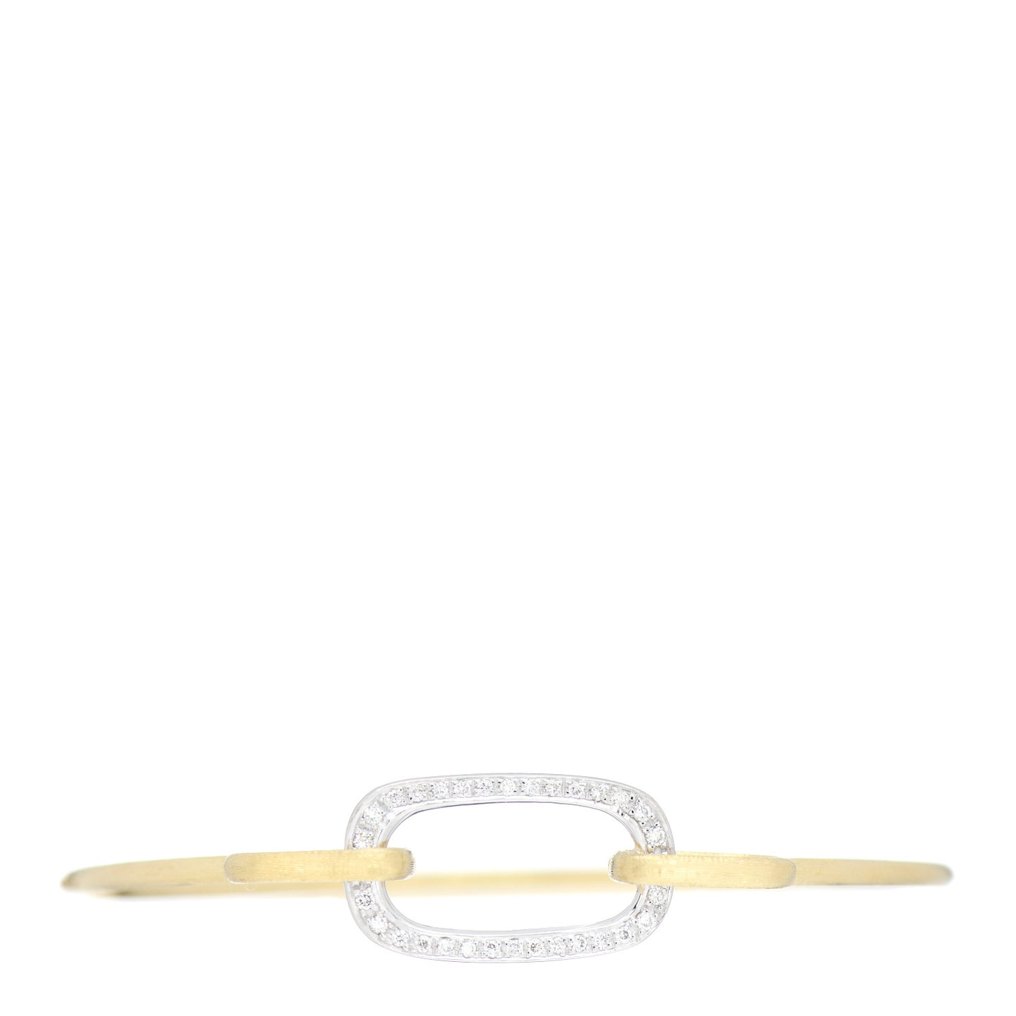 18K Yellow White Gold Diamond Wire Bangle Bracelet