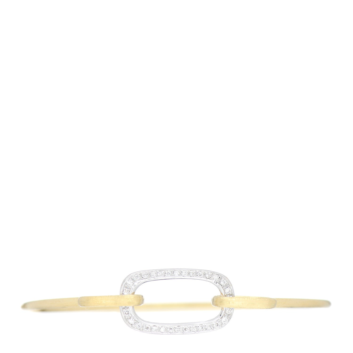 Marco Bicego 18K Yellow White Gold Diamond Wire Bangle Bracelet 1 of 3