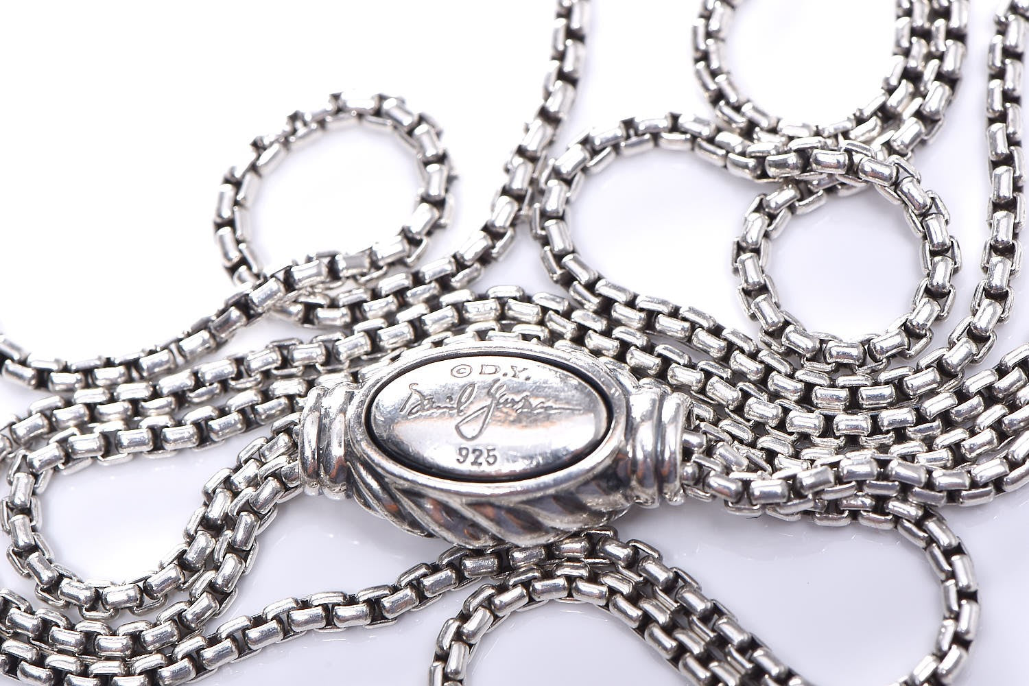 David Yurman Sterling Silver Diamond Large Willow Pendant Necklace 7 of 7