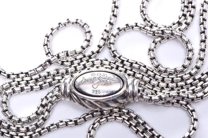 David Yurman Sterling Silver Diamond Large Willow Pendant Necklace 7 of 7