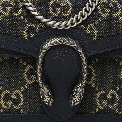 Gucci Jacquard Black Denim GG Monogram Super Mini Dionysus Shoulder Bag Black Ivory 7 of 10