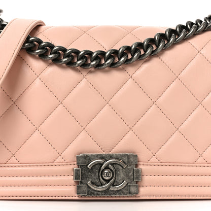 Chanel Lambskin Quilted Medium Boy Flap Light Pink 15 of 19