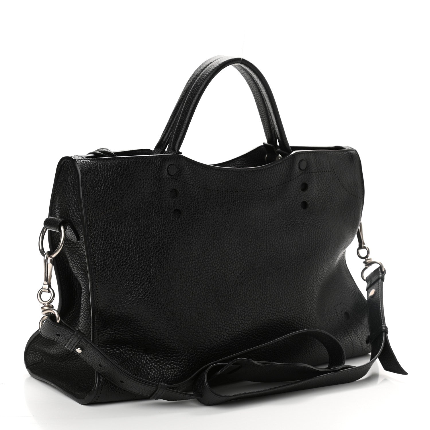 Balenciaga Veau Grana Perforated Blackout Hardware City Black 3 of 12