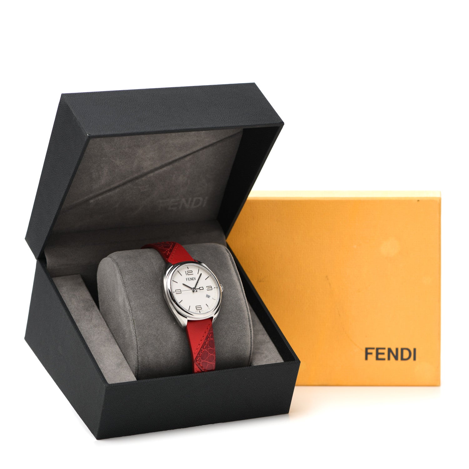 Fendi Stainless Steel Calfskin 34mm Momento Date Quartz Watch 5 of 5
