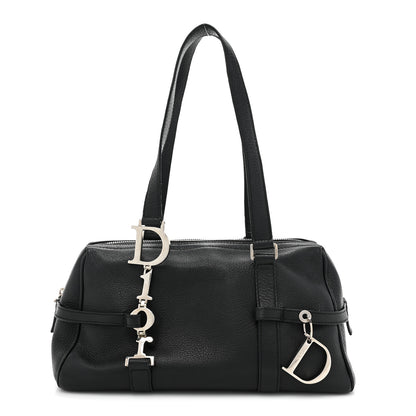 Christian Dior Calfskin Logo Charms Boston Black 1 of 14