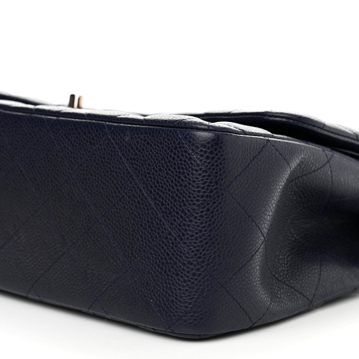 Chanel Caviar Quilted Jumbo Double Flap Navy Blue 10 of 12