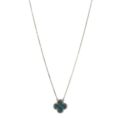 Van Cleef & Arpels 18K Yellow Gold Malachite Vintage Alhambra Pendant Necklace 1 of 7