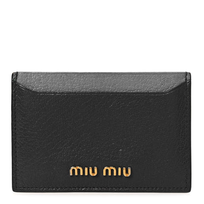 Miu Miu Goatskin Card Holder Blue 1 of 7