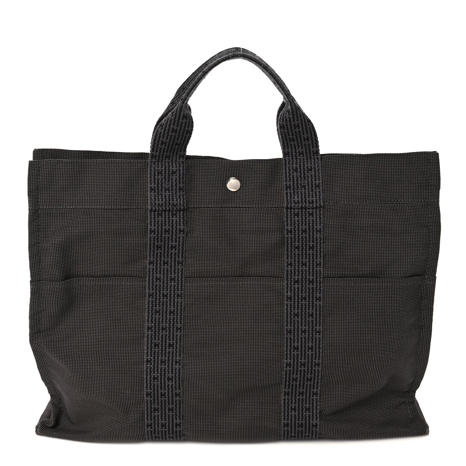 Hermes Canvas Herline MM Tote Grey 1 of 10
