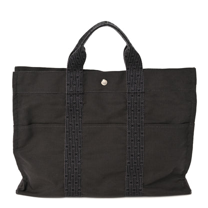 Hermes Canvas Herline MM Tote Grey 1 of 10
