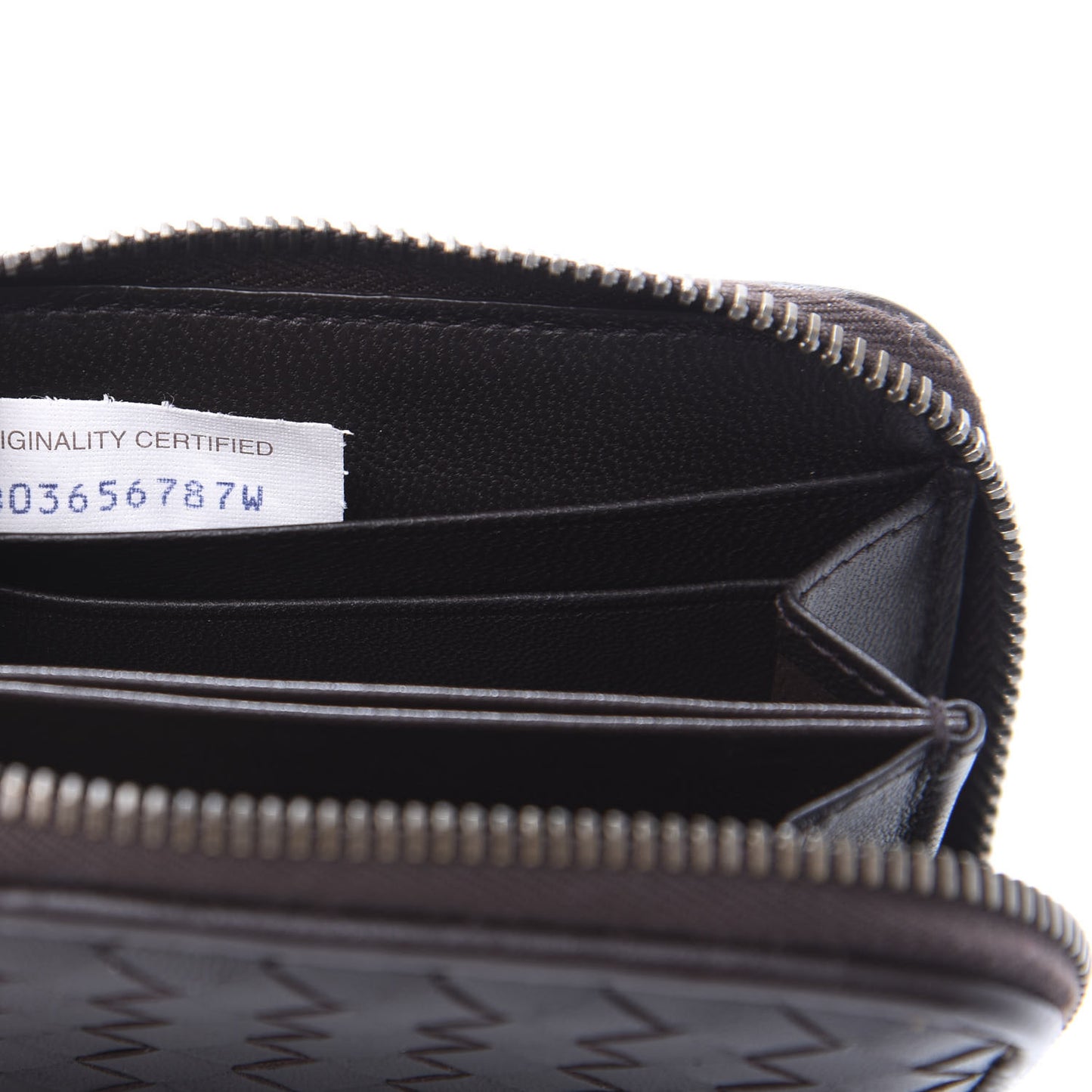 Nappa Intrecciato Zip Around Coin Purse Ebano