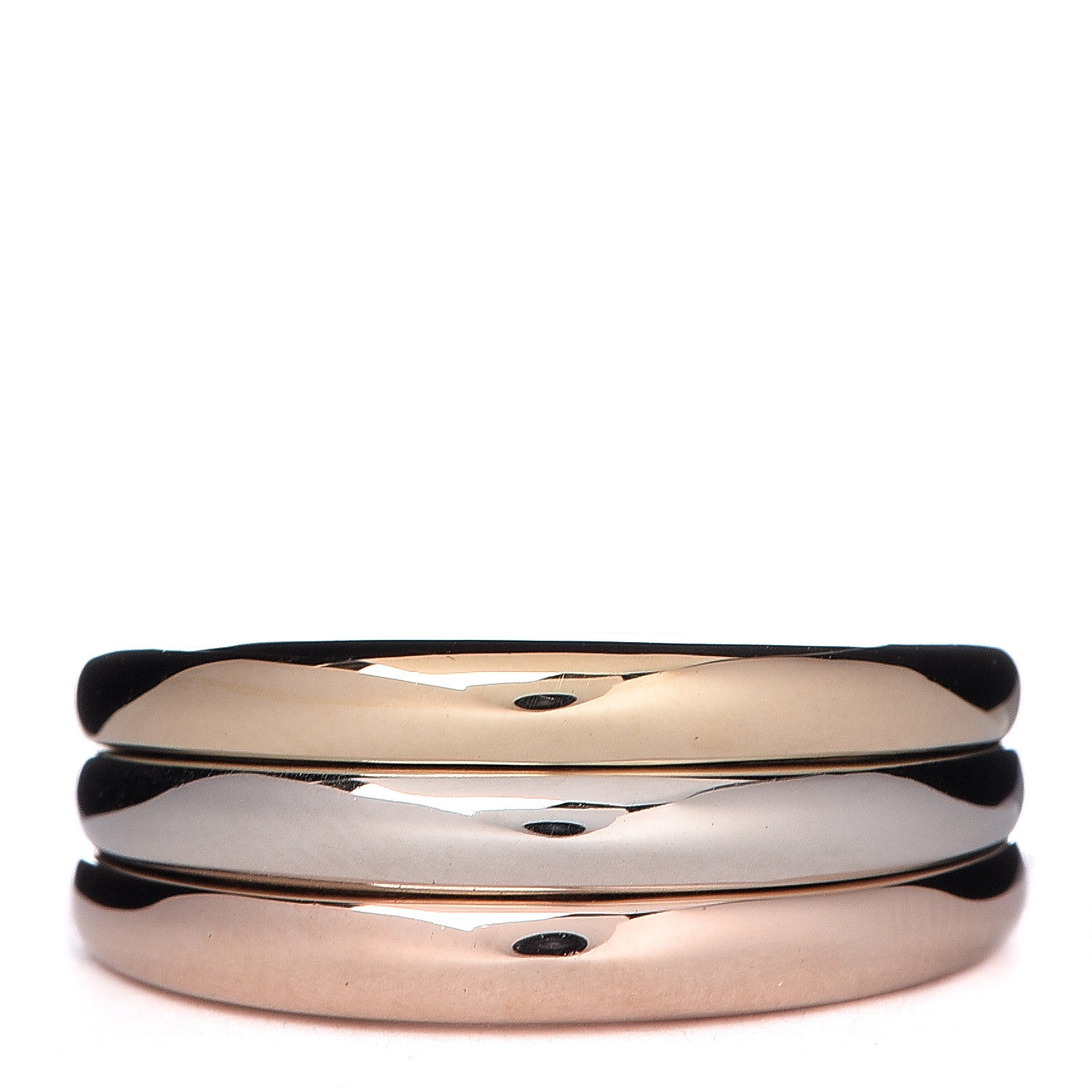 Cartier 18K Pink Yellow White Gold Triple Dome Band Ring 53 6.25 1 of 4