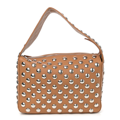 Khaite Pebbled Sport Calfskin Studded Elena Nougat 1 of 9