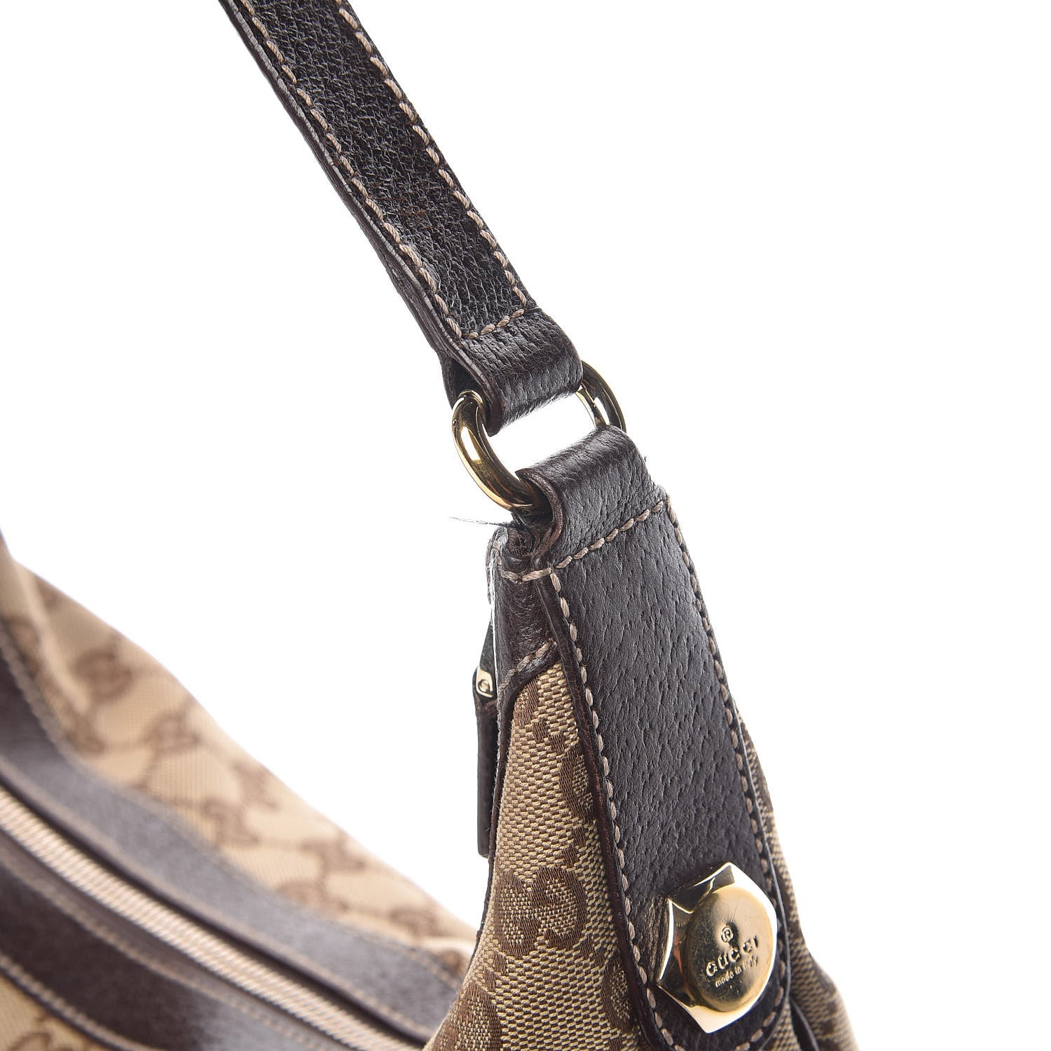 Gucci Monogram Medium Charmy Hobo Dark Brown 17 of 18