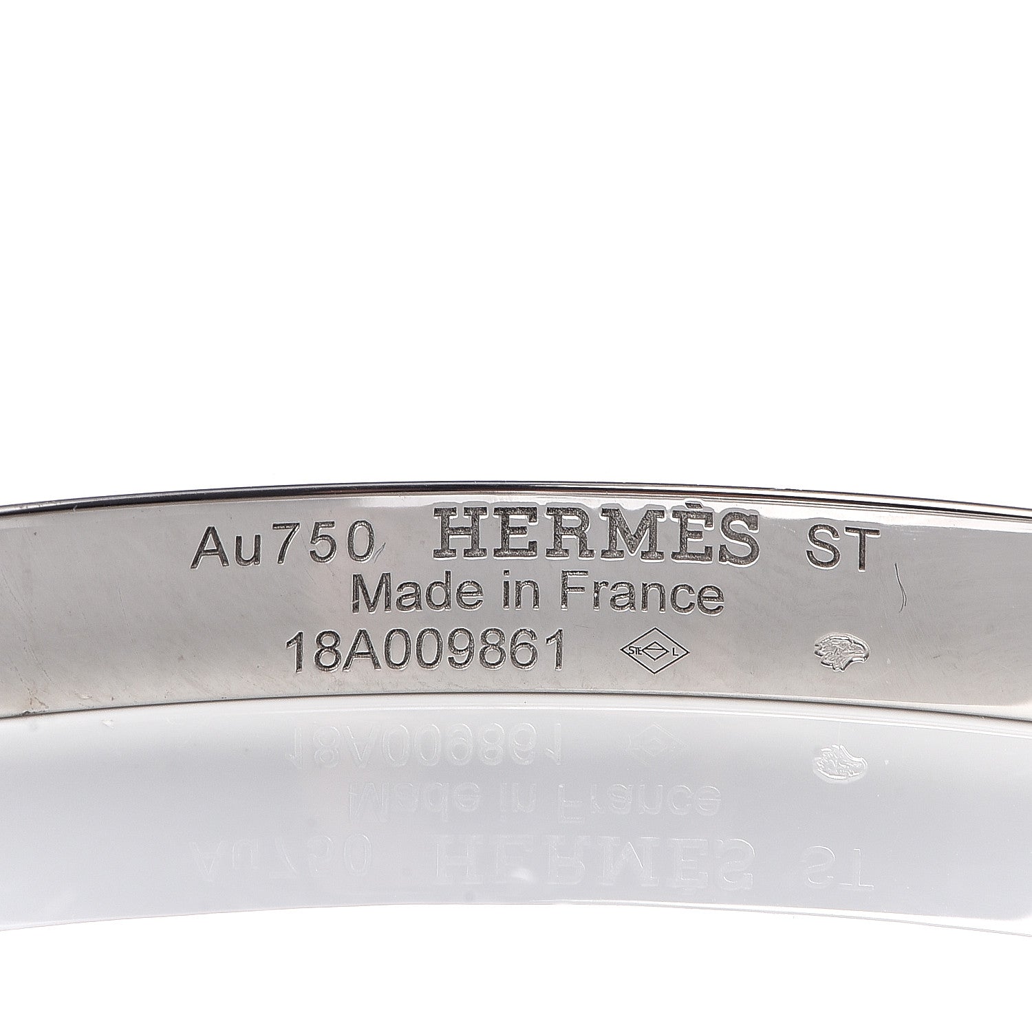 Hermes 18K White Gold Pink Sapphire PM Kelly Bracelet ST 3 of 5
