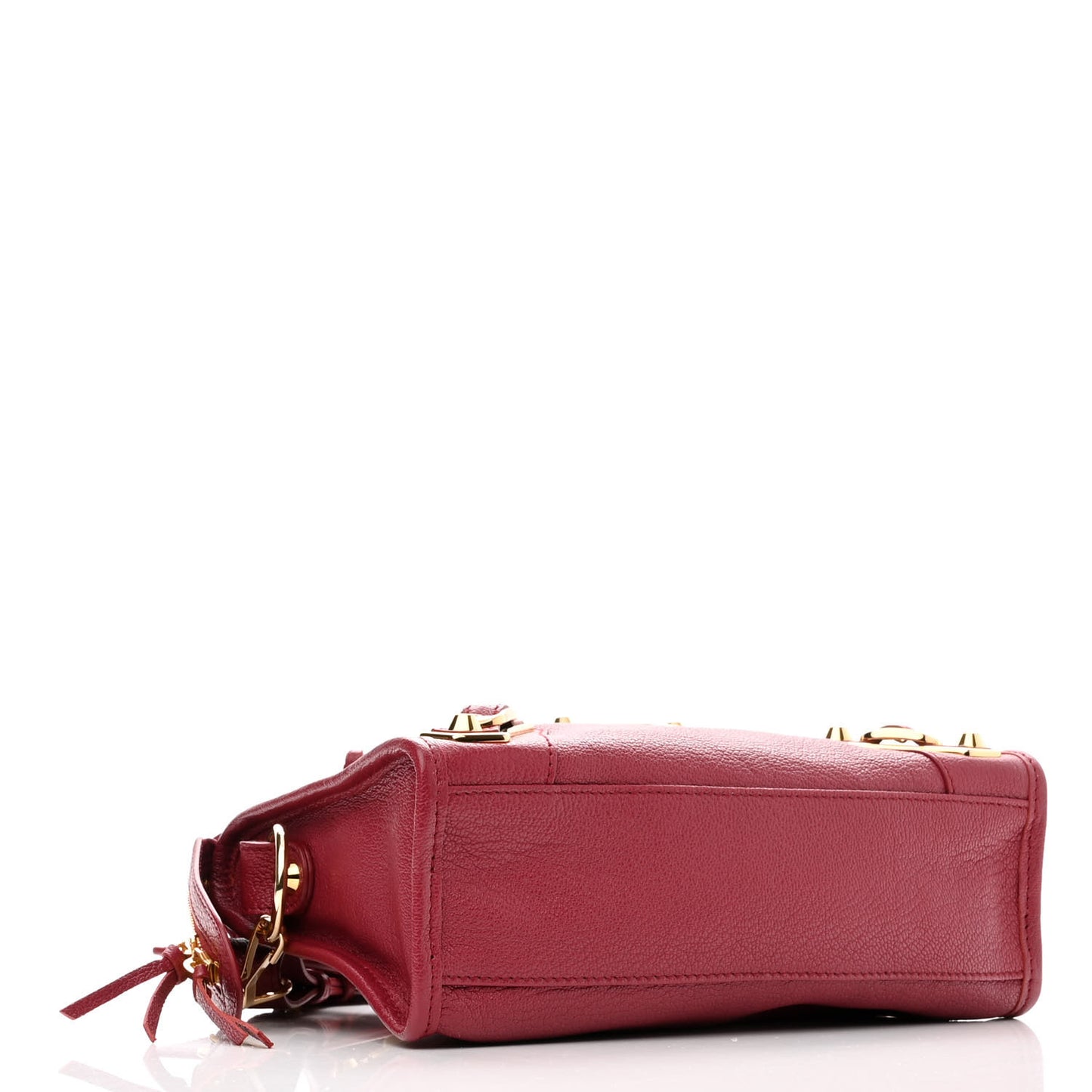 Chevre Gold Metallic Edge Hardware Mini City Rouge Grenat