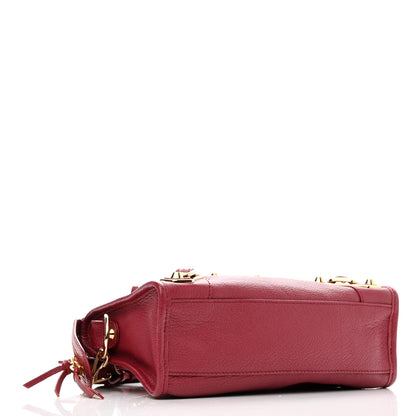 Balenciaga Chevre Gold Metallic Edge Hardware Mini City Rouge Grenat 4 of 10