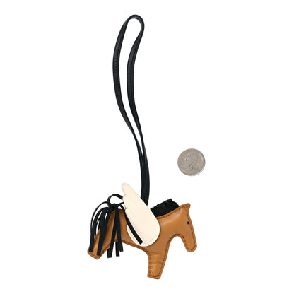 Hermes Milo Lambskin Grigri Rodeo Pegase Horse Bag Charm PM Sesame Black Nata 2 of 4