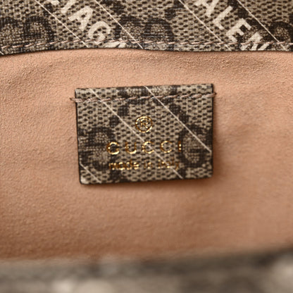 Gucci X BALENCIAGA GG Supreme Monogram Web Logo Print Mini Horsebit 1955 Shoulder Bag Beige Ebony 6 of 11
