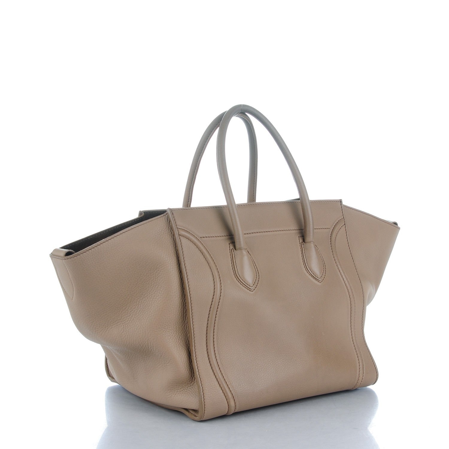 Celine Supple Calfskin Medium Phantom Luggage Beige 3 of 10