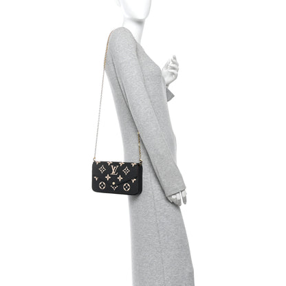 Louis Vuitton Empreinte Monogram Giant Felicie Pochette Black Beige 2 of 12