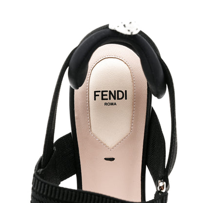 Fendi Technical Mesh FF Colibri 55mm Slingback Pumps 38 Black 6 of 7