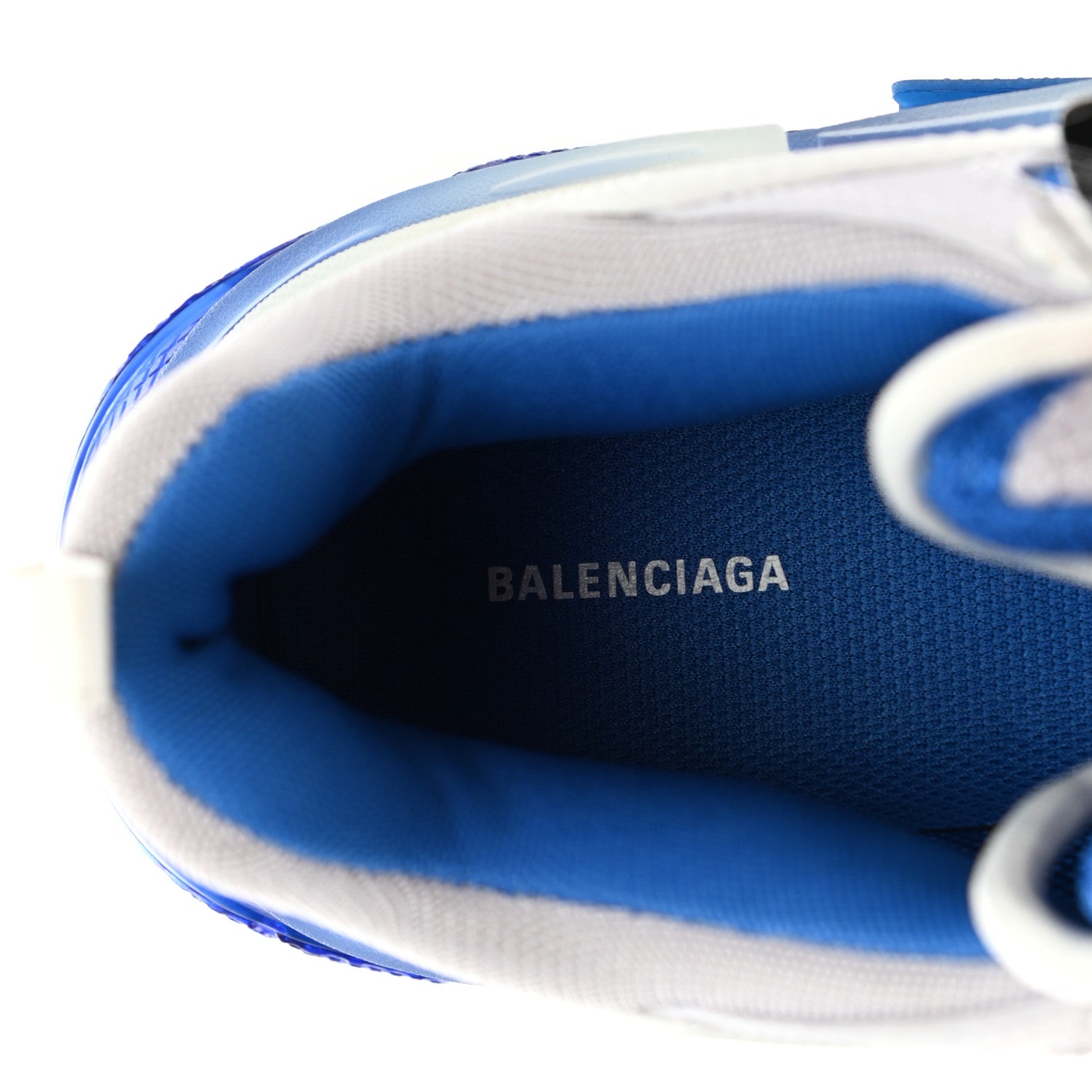 Balenciaga Fabric Mesh Clear Sole Mens Triple S Sneakers 42 White Blue Grey 8 of 11