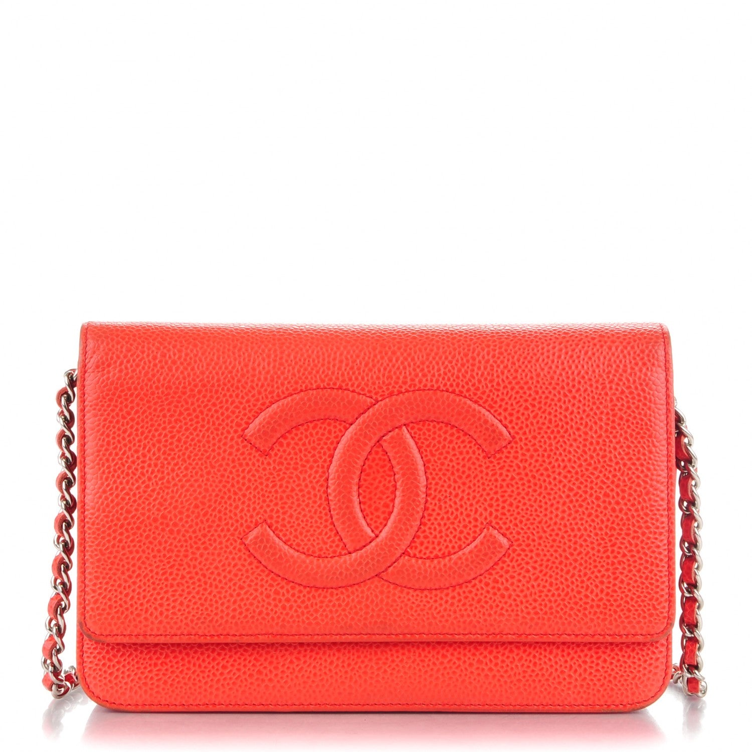 Chanel Caviar Timeless CC Wallet On Chain WOC Red 1 of 12