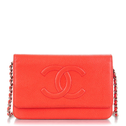 Chanel Caviar Timeless CC Wallet On Chain WOC Red 1 of 12