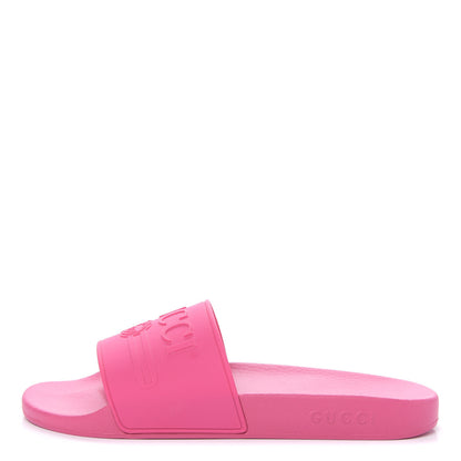 Gucci Rubber Logo Stamped Mens Slide Sandals 11 Fuchsia 1 of 8