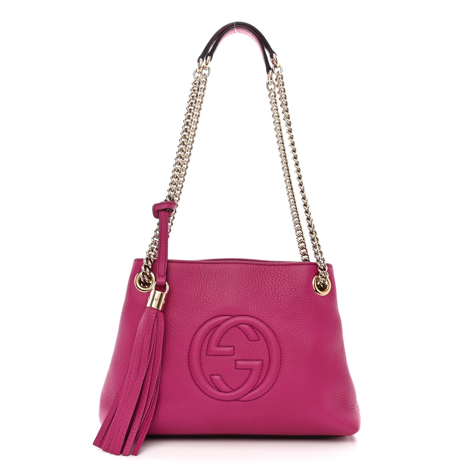 Gucci Cellarius Calfskin Small Soho Chain Shoulder Bag Bright Bouganville 1 of 10